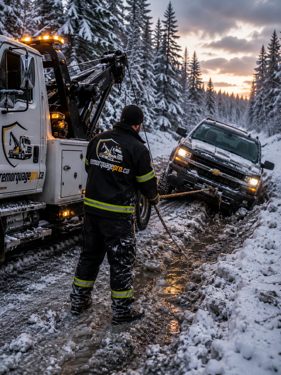 Sortie d'un véhicule immobilisé en conditions hivernales